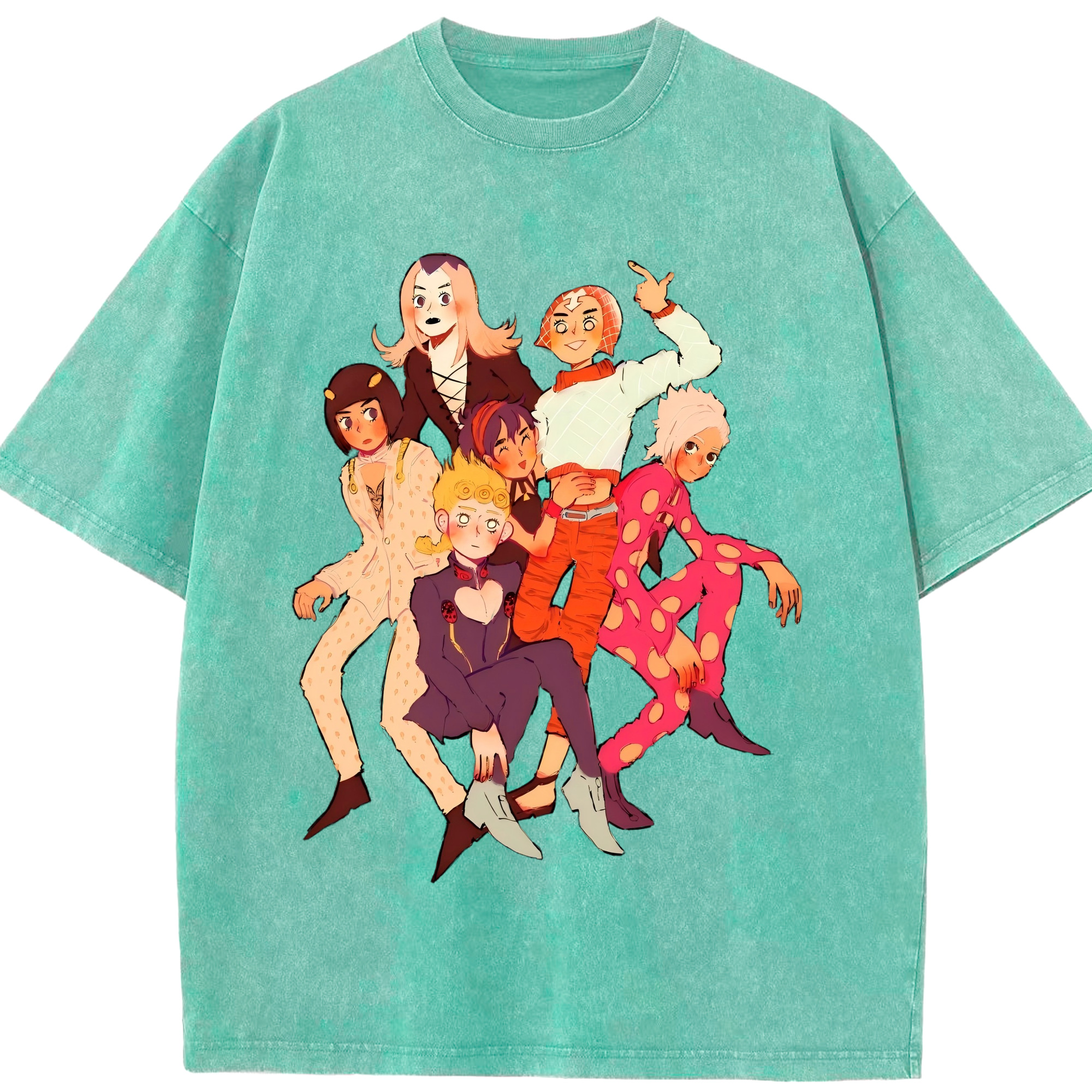 （画像用） ジョジョの奇妙な冒険 JoJo's Bizarre Adventure 綿100% ヴィンテージ風 半袖Tシャツ（フロントプリント）